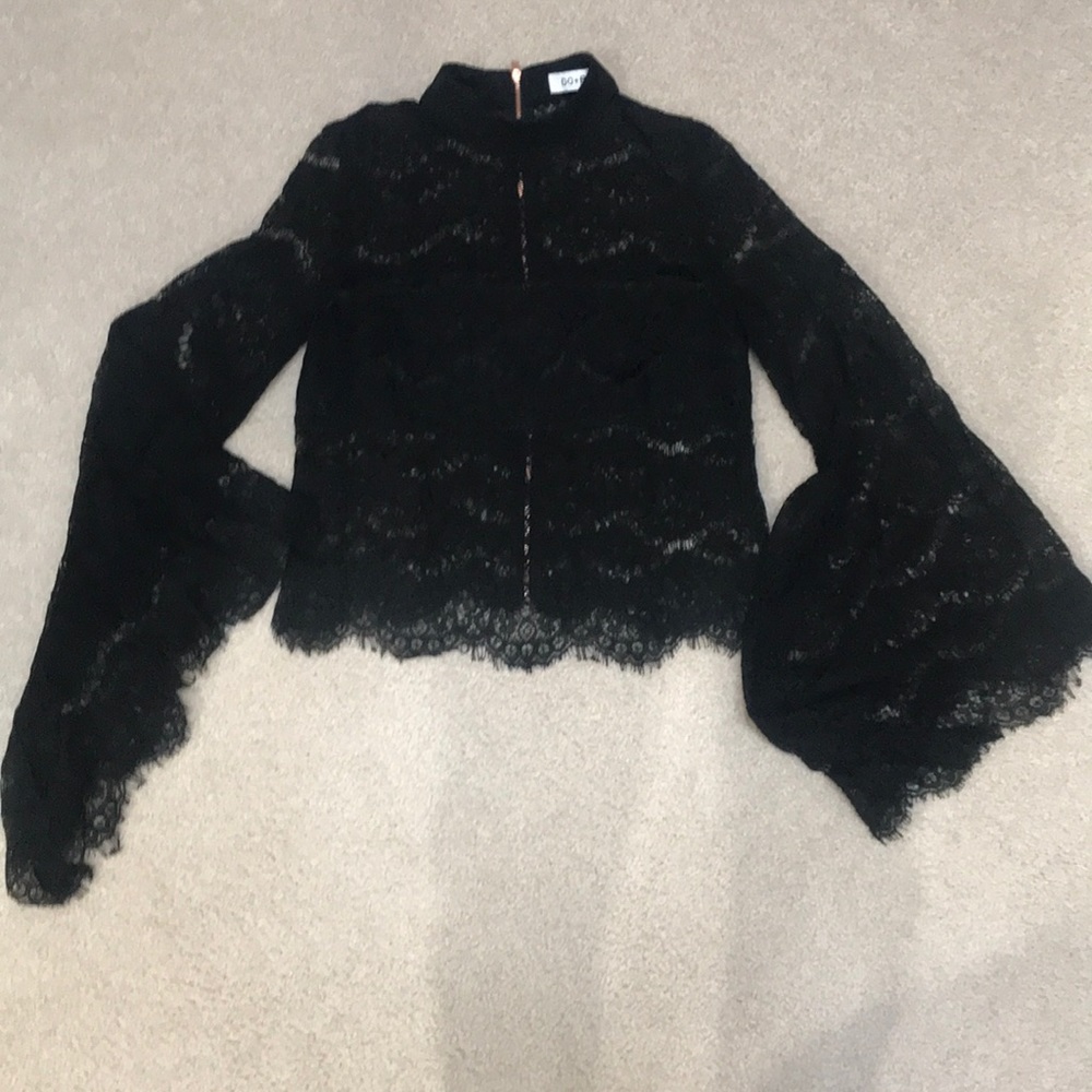 DO + BE lace bell sleeve top